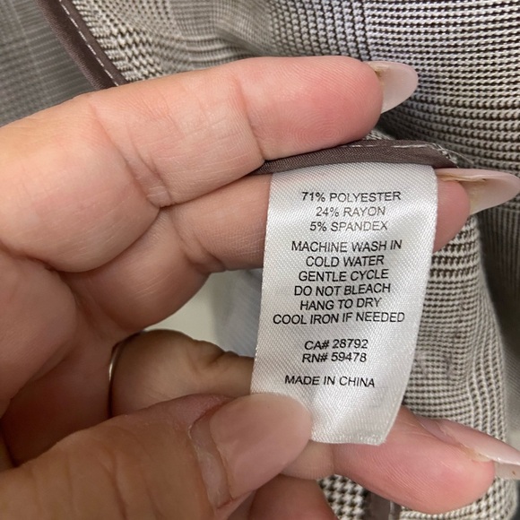 Rachel Zoe Medium Gingham Plaid Open Front 3/4 Length Sleeve Blazer $69 - Picture 6 of 8